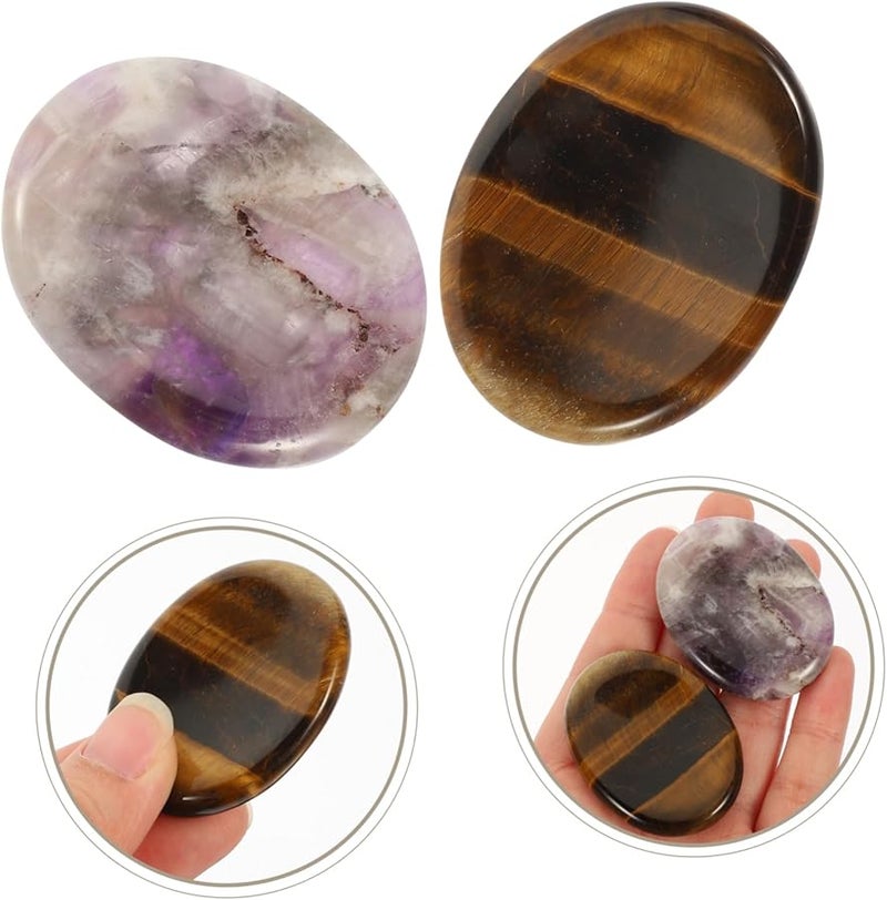 Amethyst Thumb Worry Stones For Stress Relief Meditation And Home Decor - Image 2
